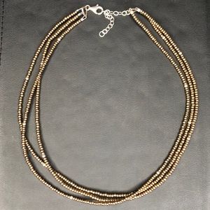 Retired Silpada 3 Strand Bronze/Sterling Necklace